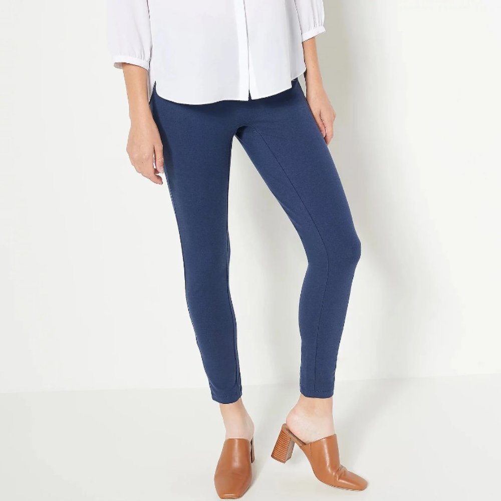 Women with Control Leggings Tummy Control Smooth Sleek Marine Navy Blue Sz S